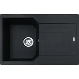 Franke Spüle URBAN UBG 611-78 in ONYX mit Drehexcenterbedienung Edelstahl / Ausschnittmaß 760 x 480 mm R15 / Granitspüle