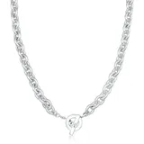 ELLI PREMIUM Elli Halsketten - Halskette Ankerkette Grob Glieder Unisex 925 Silbe - Gr. unisize - in Silber - für Damen