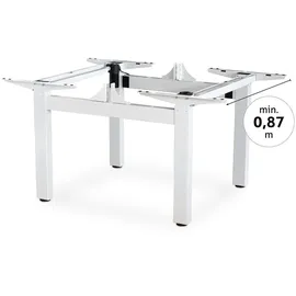 eSmart ETX-221W Weiß Ergonomisches Steh-Sitz-Doppel-Schreibtisch-Gestell Stufenlos elektrisch höhenverstellbar 69-119cm in Weiß 4x Memory Kollisionsschutz Aktivitätserinnerung Soft-Start/Stopp
