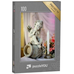 puzzleYOU Puzzle Engel schmückt den Tisch bei einer Hochzeit, 100 Puzzleteile, puzzleYOU-Kollektionen Engel
