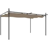 Deluke Terrassenüberdachung, Taupe, Metall, 395x230x292 cm, Sonnen- & Sichtschutz, Pavillons & Pergolas, Pergolas