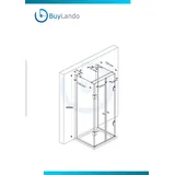 BuyLando.Shop Emma U-Form Duschkabine 80 x 180 cm rechts 90 x 180 cm Weiß/Transparent