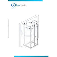 BuyLando.Shop Emma U-Form Duschkabine 80 x 180 cm rechts 90 x 180 cm Weiß/Transparent