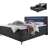 Roller Boxspringbett- anthrazit - H2 - Bettkasten - LED-Beleuchtung - 180x200 cm