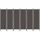 vidaXL 6-tlg. Raumteiler Anthrazit 300x180 cm