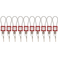 Focket Lockout-Tagout-Schlösser, 10 Sätze Stahlkabel Elektrisch Lockout-Tagout-Schlösser Gleichschließend, Löschbare Etiketten Vorhängeschloss mit Schlüssel Sicherheitsschlösser für Türen