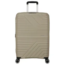Hartschalen-Trolley AMERICAN TOURISTER "FLYTWIST, verschiedene Größen und Farben", Gr. B/H/T: 45cm x 67cm x 26cm 63 l, gelb (sandstone), Polypropylen, Koffer, Hartschalen-Koffer personalisierbar Volumenerweiterung