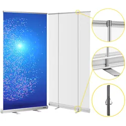 VEVOR Bannerständer Bodenstehender Nieschutz transparente Spuckschutz Trennwand tragbar Roll-Up-Nieschutz Plakatständer durchsichtig Freistehende