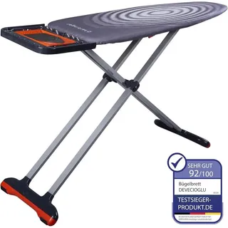 deveci̇oğlu Bügelbrett, Bügeleisen Ablage, Bügelbrettbezug 46x127cm, Höhe 80-105cm, Schwarz - Grau