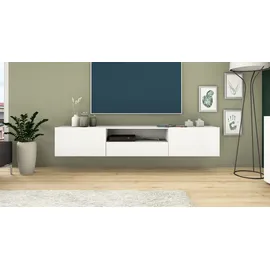 borchardt Möbel Lowboard BORCHARDT MÖBEL "Sophia", weiß (weiß matt), B:200cm H:35cm T:35cm, Sideboards, Lowboard, Breite 200 cm mit 2 Klappen und 1 Schubkasten, stehend und hängend