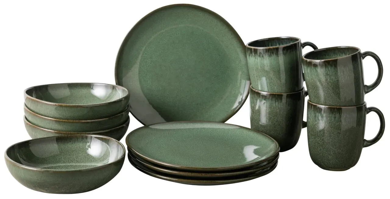 Villeroy & Boch Frühstücks-Set 12-tlg. LAVE VERT - B/H/T ca. 19.40x32.00x34.50