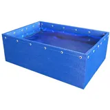 Oberirdischer Fischteich aus Segeltuch, großer faltbarer Aquakultur-Poolfolienbehälter, tragbarer Wasserspeichertank, Zisterne für die Gartenbewässerung und die Koi-Zucht (Farbe: Blau, Größe: 1,5 x