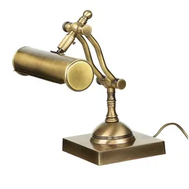 Licht-Erlebnisse Schreibtischlampe Bankerlampe Messing massiv 26 cm verstellbar E14 in Antik