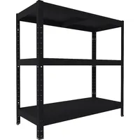 Kellerregal Biedrax 40 x 60 x 90 cm, Schwarz, 3 Stahlböden, Fachlast 100 kg pro Fachboden