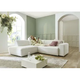 die planbar Ecksofa DIE PLANBAR "MP-IN24083", harry weiß, B:254cm H:75cm T:227cm, 100% Polyester, Sofas, Ecksofa, SoftSitz-Kaltschaumpolsterung, wahlweise mit motorischer Vorziehbank