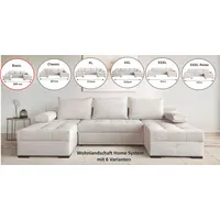 OTTO home Wohnlandschaft OTTO HOME "Home System U-Form, von B: 269-352 cm wählbar, 6 Varianten zur Auswahl", hellgrau, B:269cm H:41cm T:161cm, 100%Polyester, Sofas, Wohnlandschaft, Bettfunktion, Bettkasten & Zierkissen, Federkern