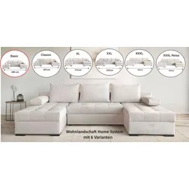 OTTO home Wohnlandschaft OTTO HOME "Home System U-Form, von B: 269-352 cm wählbar, 6 Varianten zur Auswahl", hellgrau, B:269cm H:41cm T:161cm, 100%Polyester, Sofas, Wohnlandschaft, Bettfunktion, Bettkasten & Zierkissen, Federkern