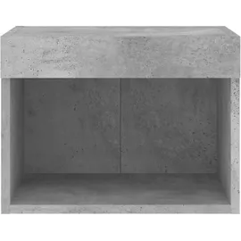 vidaXL Wand-Nachttisch mit LED-Leuchten Betongrau