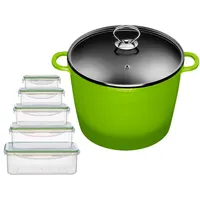 King Fusion Suppentopf 24 cm grün inkl. 5 Vorratsboxen