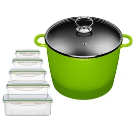 King Fusion Suppentopf 24 cm grün inkl. 5 Vorratsboxen