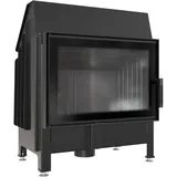 KRATKI Kamineinsatz ZIBI Deco 11 kW Kaminkassette - Holzkamin - 2.BImSchV 15a B-Vg - Lufteinlass 125mm - Schwarzfarbe Kaminverkleidung - modern Deco-Verglasung - Hersteller KRATKI