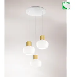 Fabas Luce LED Pendelleuchte KINO, rund, 3-flammig, 36W, 3000K, 3900lm, IP20, dimmbar, weiß FAB-3767-47-102