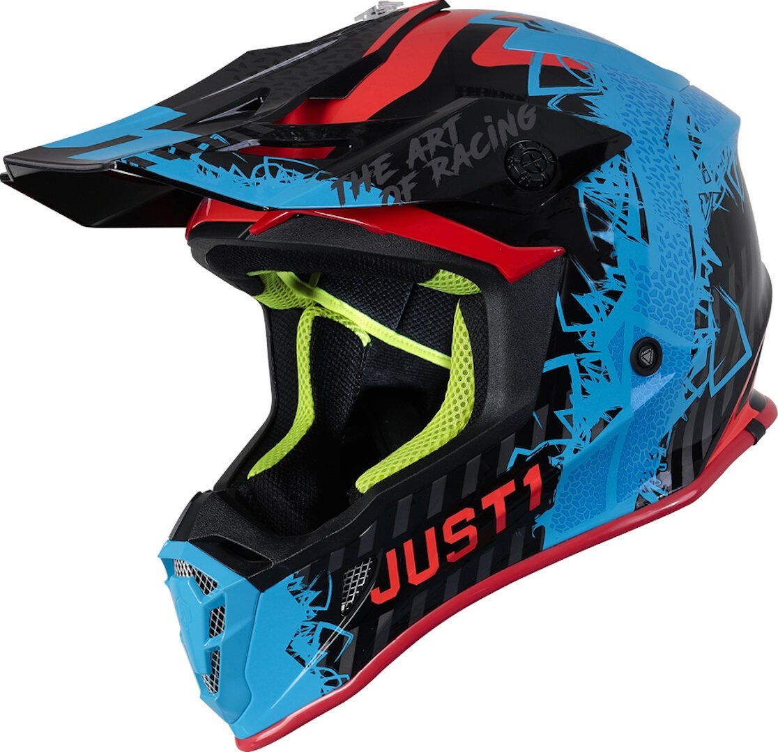 Just1 J38 Mask Motorcross Helm, zwart-blauw, XS Voorman