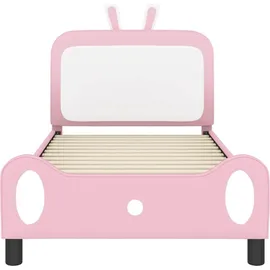 vidaXL Kinderbettgestell mit Kopfteil Rosa 80 x 200 cm PU
