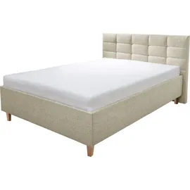 Alina Polsterbett ALINA "Ricardo", beige (beige tta 2), B:156cm H:102cm L:213cm, Struktur TTA (100% Polyester), Betten, Polsterbett, Füße in Buche natur