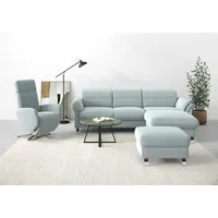 sit&more Ecksofa »Grenoble L-Form mit Federkern«, wahlweise mit Bettfunktion, Bettkasten, Arm- und Kopfteilverstellung, blau