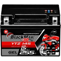 BlackMax YTZ14S Motorradbatterie GEL 12V 12Ah YTZ14-4 Batterie GTZ14-4 YTZ14-S
