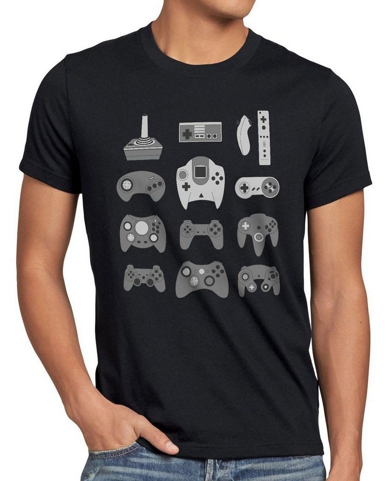 style3 Print-Shirt Herren T-Shirt Gamer super nintendo kart nes snes zelda mario sega sonic wii switch ps4 schwarz XL