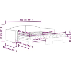 vidaXL Tagesbett 100 x 200 cm Creme