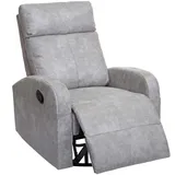 Mendler Fernsehsessel HWC-A54 Premium, Relaxsessel Schaukelstuhl Wippfunktion, drehbar ~ Stoff/Textil hellgrau