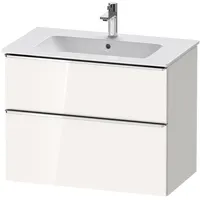 Duravit D-Neo Waschtischunterbau wandhängend mit Möbelgriff chrom, × Weiß