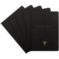 Clairefontaine 5x Flying Spirit liniert A5 48 Blatt, Schwarz