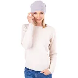 Velanio Cashmere Damen Kaschmir Beanie - Modische Oversized Slouchy Beanie Mütze für Damen aus 100% Kaschmir, hellgrau, Large - L