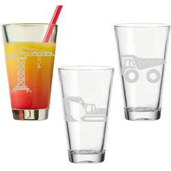 Luxentu Kinderbecher 300 ml Baustellenfahrzeuge 3er Set