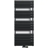 doporro Flachheizkörper 600 x 1400 mm 2,1 kW schwarz Mittelventil