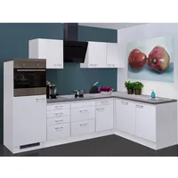 Flex-Well Winkelküche Lucca L-Form E-Geräte 280 x 170 cm weiß