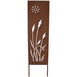 Gartenschild "Schilf" 117x31cm Rostoptik Metall Dekoschild Garten Schild Deko