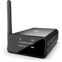 Auris Blume Pro Hi-Fi Bluetooth 5.0 Musik-Receiver - Bluetooth-Adapter mit Audiophilem DAC, LDAC, AptX HD, OLED-Display, Optischem Koaxialem AUX-Ausgang für Home Stereo, AV-Receiver oder Verstärker
