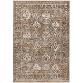 OBSESSION Teppich OBSESSION "My Laos 467", silber (silberfarben), B:40cm H:9mm L:60cm, Polyester, Teppiche, Teppich, orientalisches Design, mit Fransen, Wohnzimmer, auch als Läufer