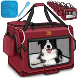 TRESKO Hundebox faltbar 61 x 42 x 42 cm Rot