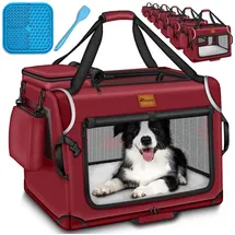 TRESKO Hundebox faltbar 61 x 42 x 42 cm Rot