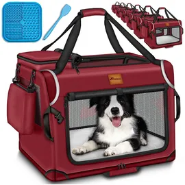 TRESKO Hundebox faltbar 61 x 42 x 42 cm Rot