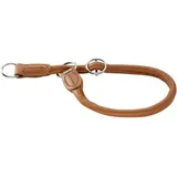 Hunter Round & Soft Elk Dressurhalsung, Hundehalsband, Leder, weich, rund, fellschonend, 50 (M-L), cognac