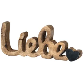levandeo Schriftzug Liebe L26cm Mango Natur Schwarz Holz Buchstaben Tischdeko Deko Love Wohndeko