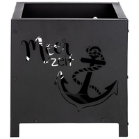 Gilde Feuerkorb Meerzeit maritim, aus Metall, 40x40x43cm