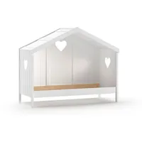 58 aufm Kessel Hausbett Kamila 1 213x99x172 mit Rücken Kinderbett Massivholz+MDF Weiß